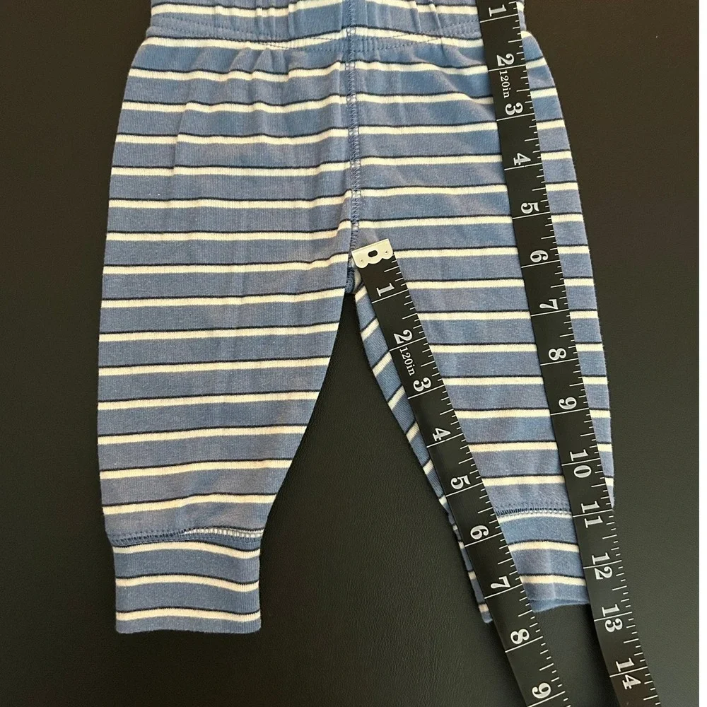 Carters Child of Mine Blue Striped Baby Pants Joggers 3-6 Months Elastic Waist